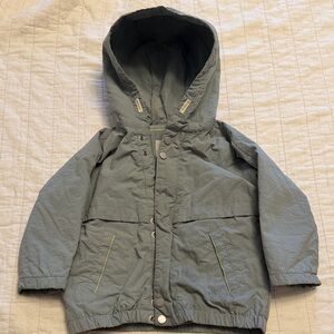 Zara Kids Hooded Raincoat in Sage